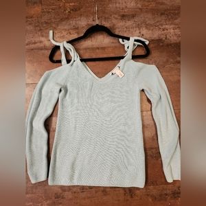 White House Black Market shoulder cut out sweater with Ties size small